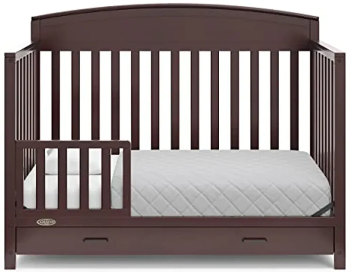 Graco Benton 5-in-1 Convertible Crib with Drawer (Espresso) - Converts from Baby Crib to Toddler Bed, Daybed and Full-Size Bed, Fits Standard Full-Size Crib Mattress, Adjustable Mattress Support Base