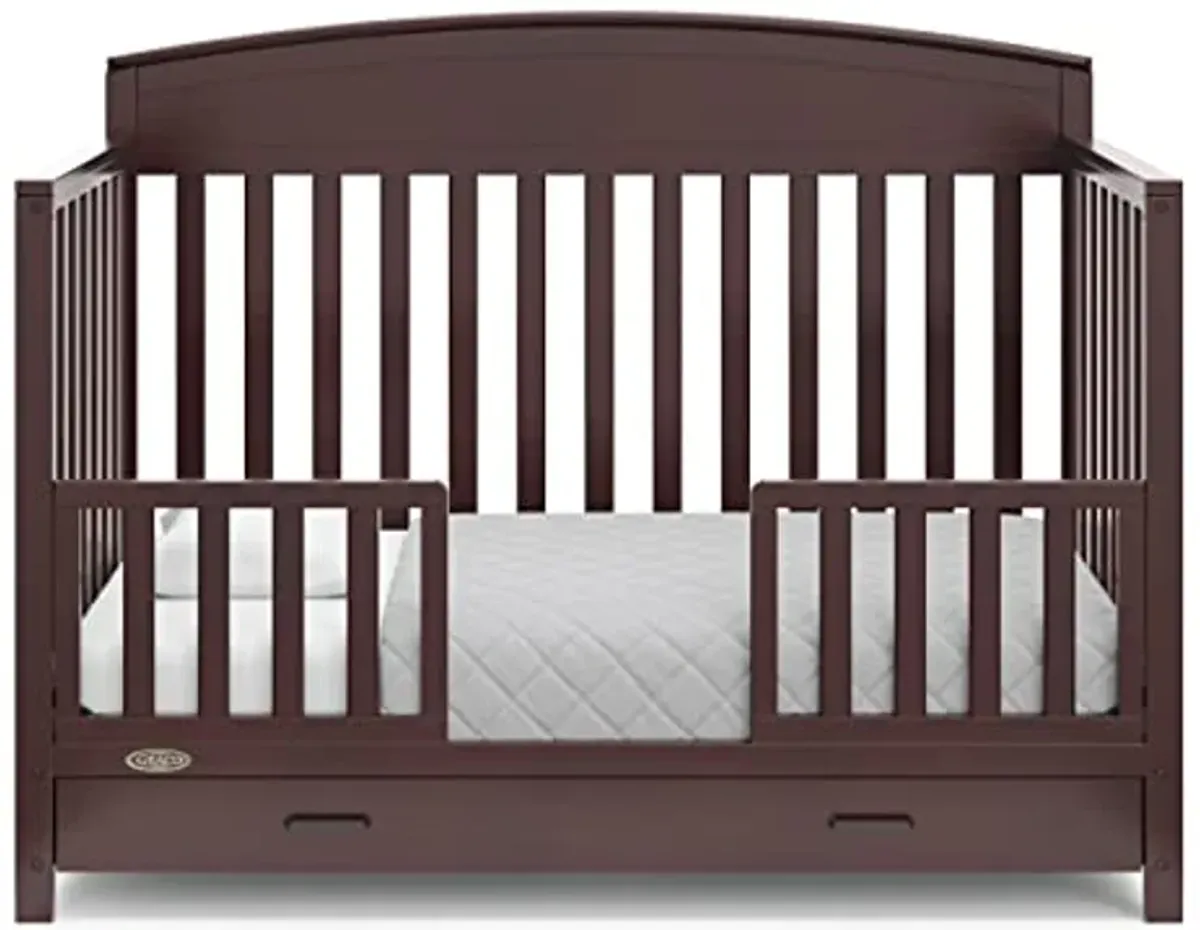 Graco Benton 5-in-1 Convertible Crib with Drawer (Espresso) - Converts from Baby Crib to Toddler Bed, Daybed and Full-Size Bed, Fits Standard Full-Size Crib Mattress, Adjustable Mattress Support Base