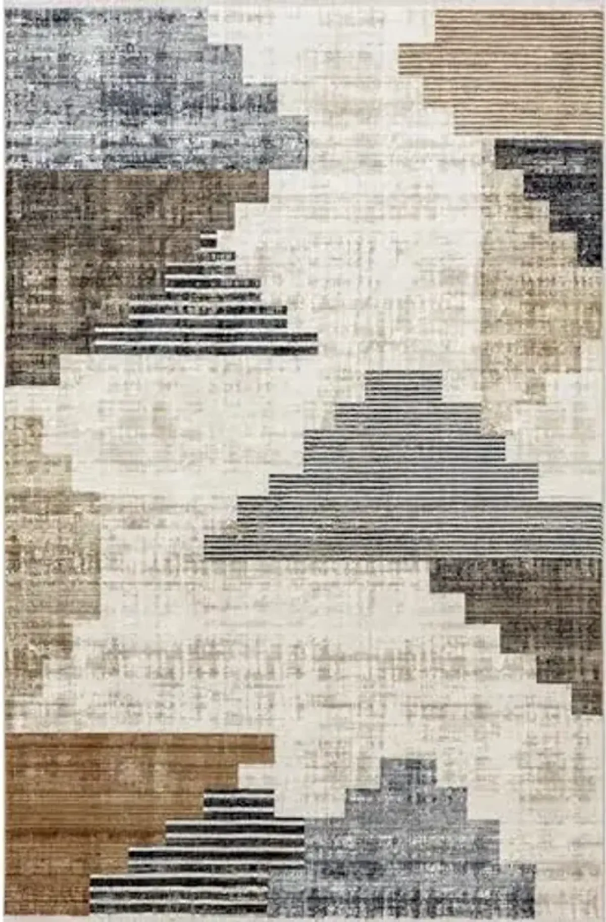 Nuloom Fringed Performance Vanita Navy/Ivory, 8' x 10'2", Abstract, Soft and Cozy, High Traffic, Stain Resistant, Easy Clean, Durable Area Rug for Bedroom, Living Room, Dining, Den, Foyer, Entryway