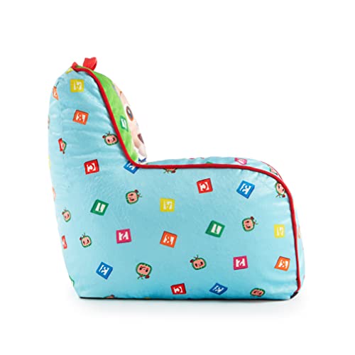 Idea Nuova Kids Mink Plush Bean Bag Chair with Piping & Top Carry Handle , Large