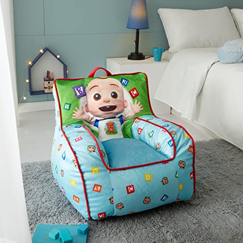 Idea Nuova Kids Mink Plush Bean Bag Chair with Piping & Top Carry Handle , Large