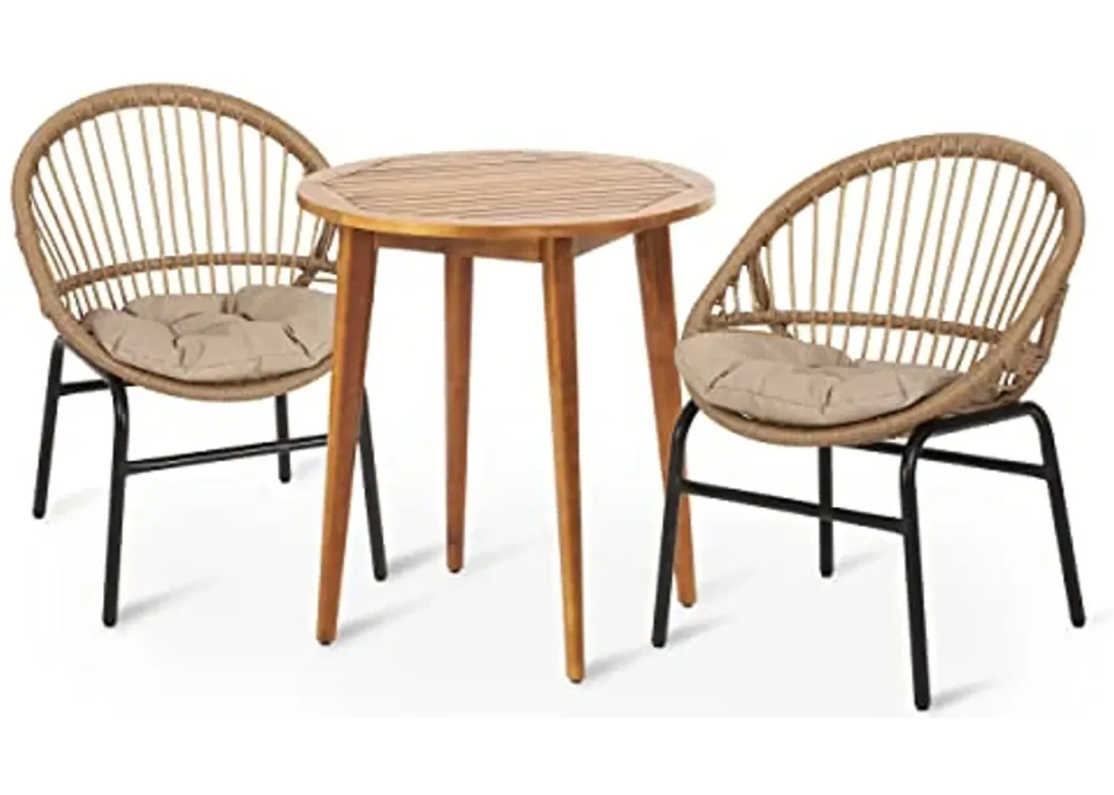 Christopher Knight Home Aldrich Dining Sets, Light Brown + Beige + Teak