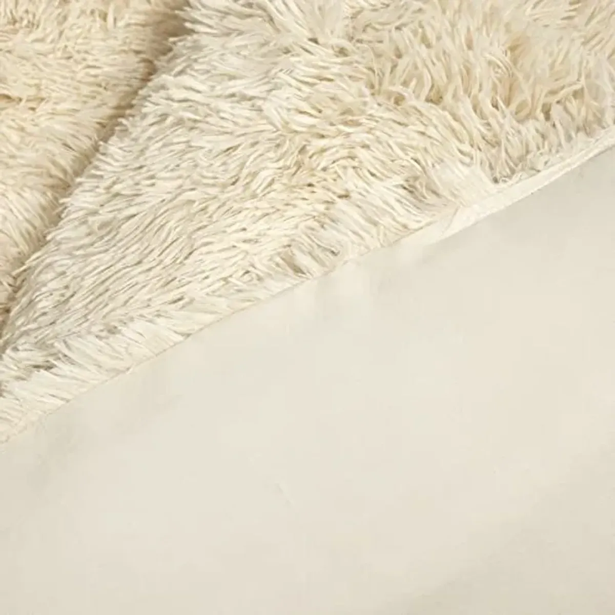 Lush Decor Emma Soft Fluffy Faux Fur Oversized Comforter Set, Full/Queen, Wheat - Warm Plush 3 Piece Bedding Set