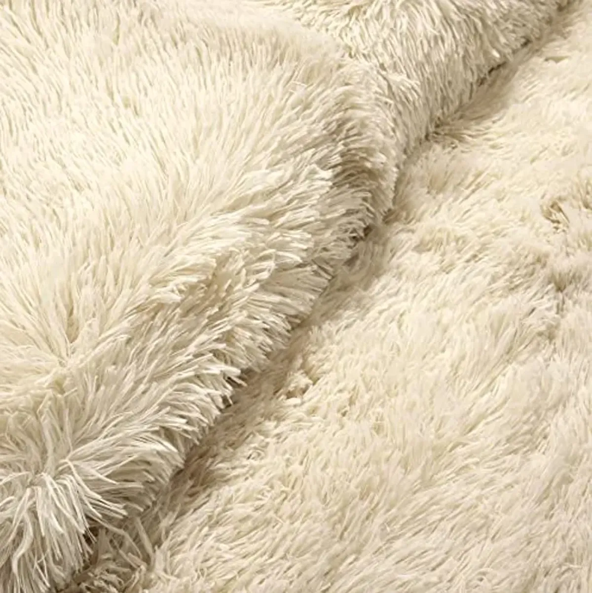 Lush Decor Emma Soft Fluffy Faux Fur Oversized Comforter Set, Full/Queen, Wheat - Warm Plush 3 Piece Bedding Set