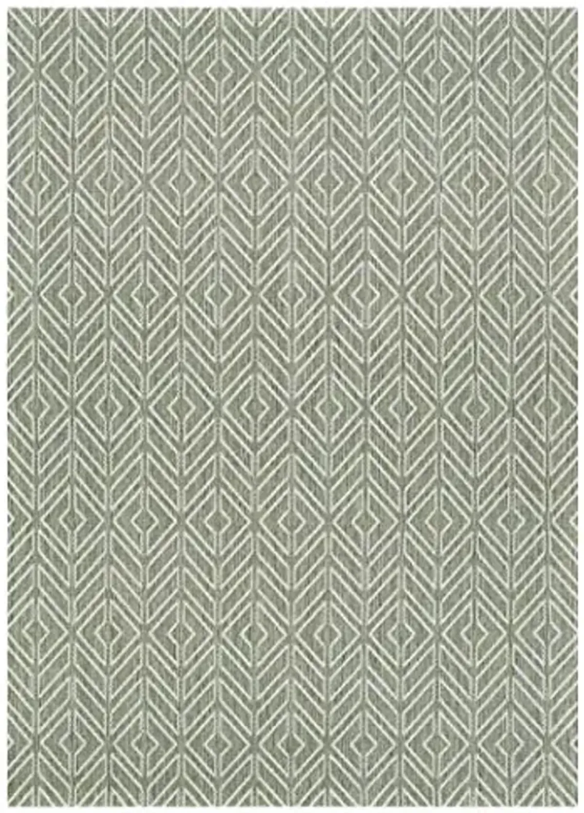 Couristan Recife Cabana Tile Indoor/Outdoor Area Rug, 2' x 3'7", Sage Leaf Green-Ivory