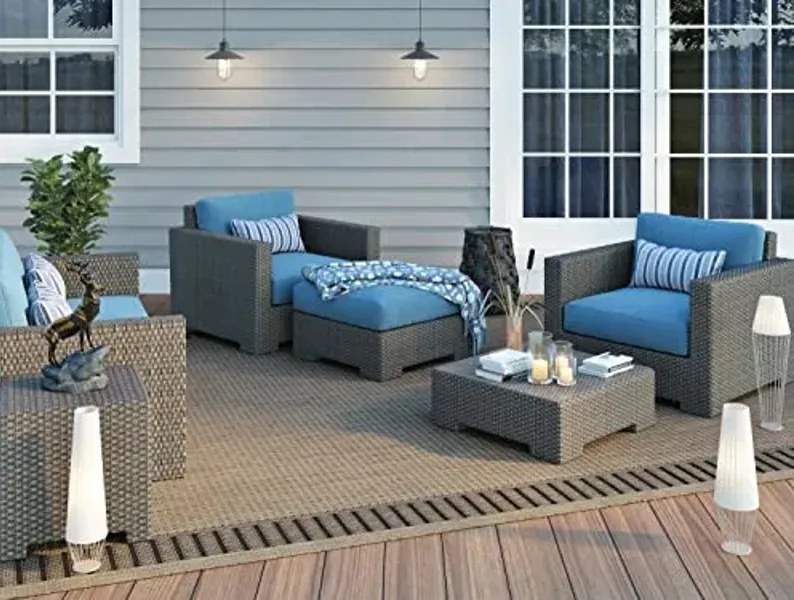 Couristan Recife Indoor Outdoor Rug - Wicker Stitch 8'6" Round in Cocoa Brown and Black, Hose Washable, Low Pile, Pet- Kid Friendly Home Decor for Living Room, Patio Furniture Set, Kitchen