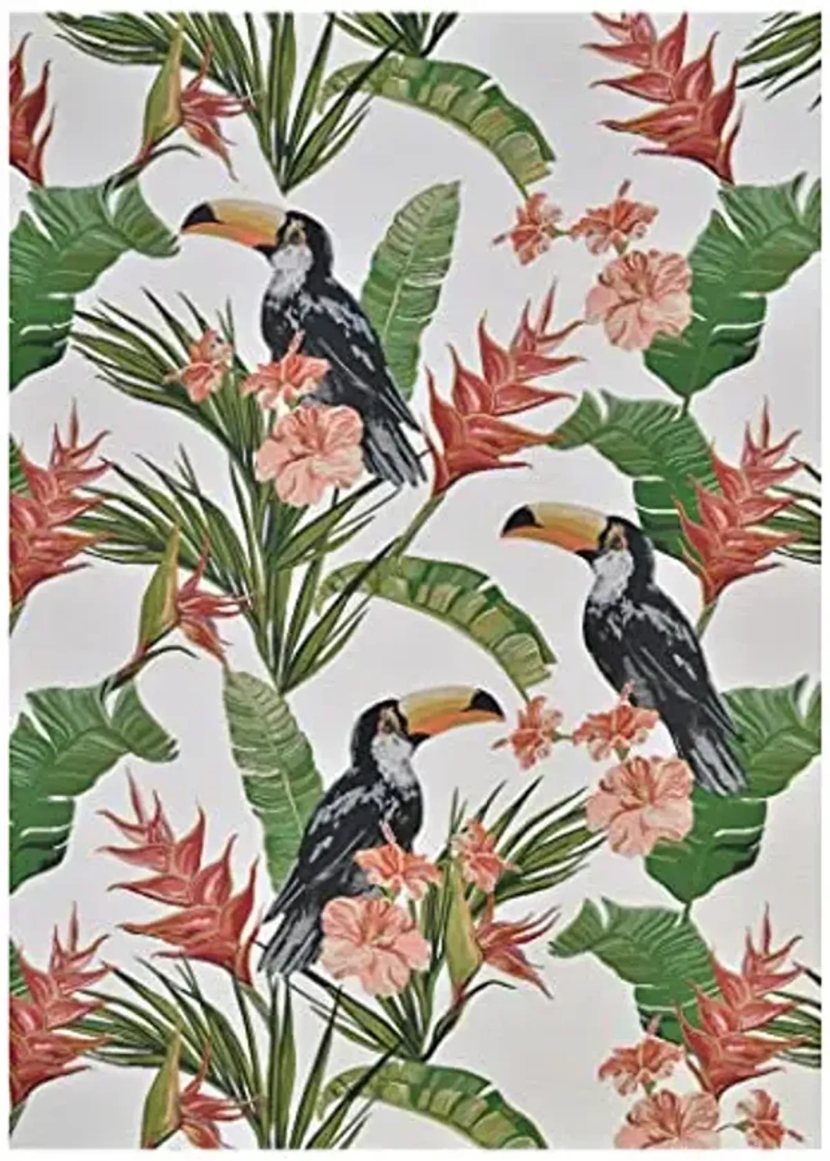 Couristan Dolce Toucans Indoor/Outdoor Area Rug, 2'3" x 7'10" Runner, Ivory