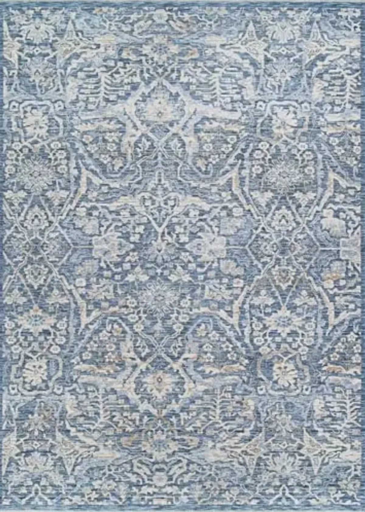 Couristan Couture Indoor Area Rug - Ballerine 2'7" x 12' Runner in Carolina Blue, Floral Design with Fringed Edges, Medium Pile Home Decor for Living Room, Bedroom, and Dining Room