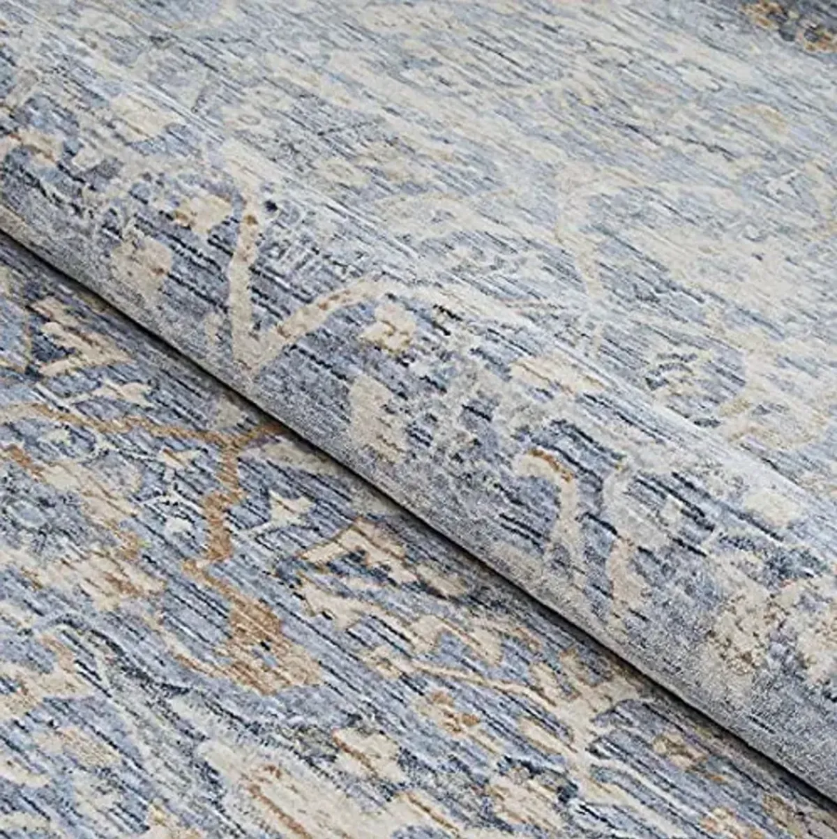 Couristan Couture Indoor Area Rug - Ballerine 2'7" x 12' Runner in Carolina Blue, Floral Design with Fringed Edges, Medium Pile Home Decor for Living Room, Bedroom, and Dining Room