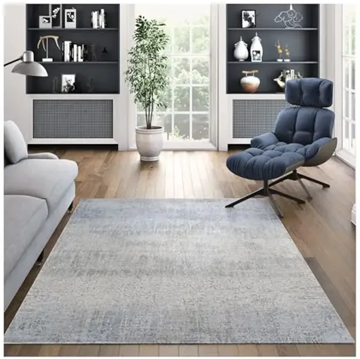 Couristan Couture Indoor Area Rug - Aquarelle 2'7" x 12' Runner in Pewter Grey and Mode Beige, Abstract Design with Fringed Edges, Medium Pile Home Decor for Living Room, Bedroom, and Dining Room