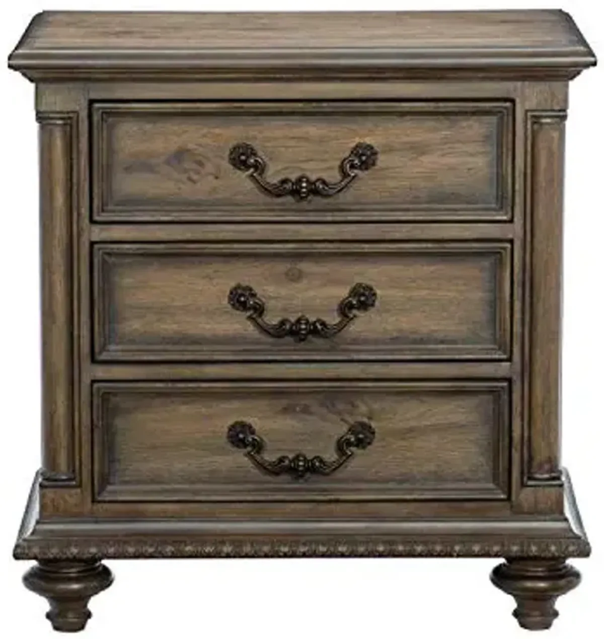 Lexicon Aegon 3-Drawer Nightstand, Weathered Pecan