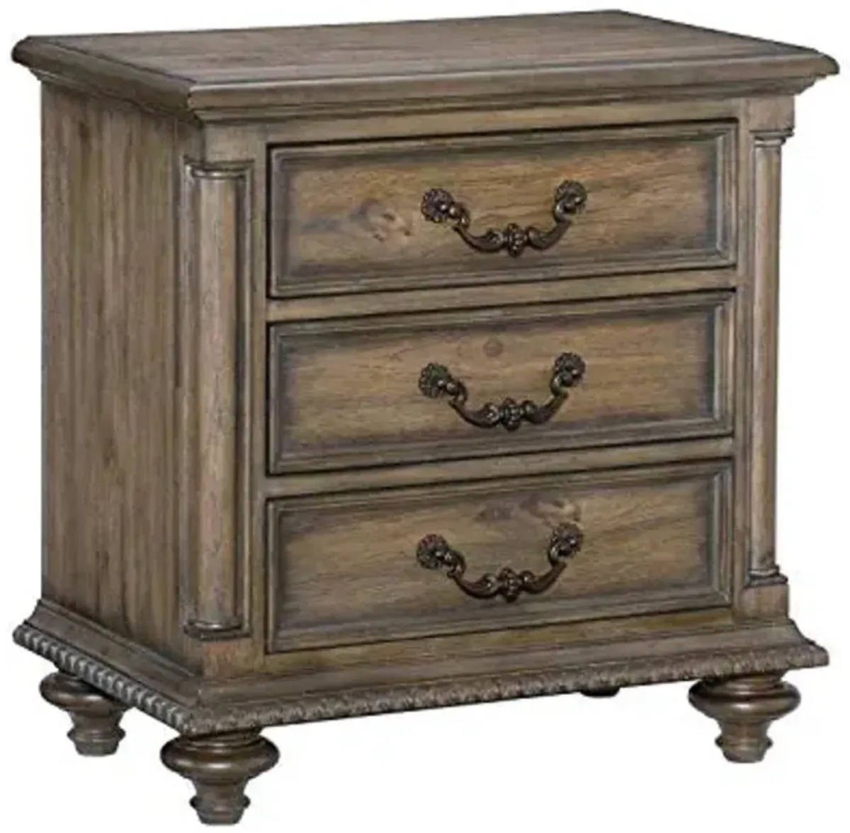 Lexicon Aegon 3-Drawer Nightstand, Weathered Pecan