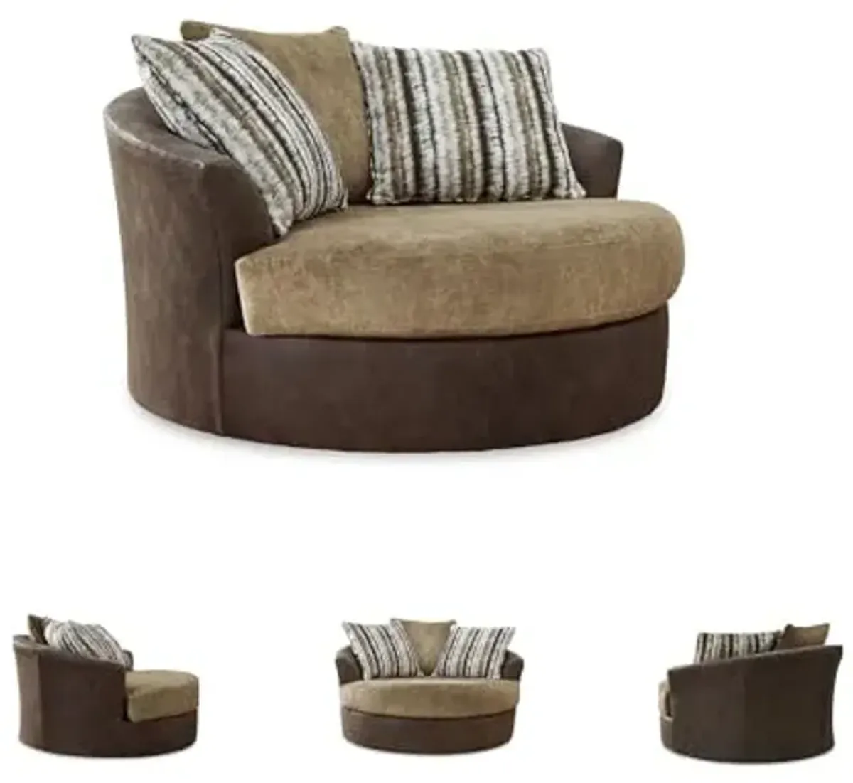 Signature Design by Ashley Alesbury Retro Oversized Swivel Accent Chair, Dark Brown