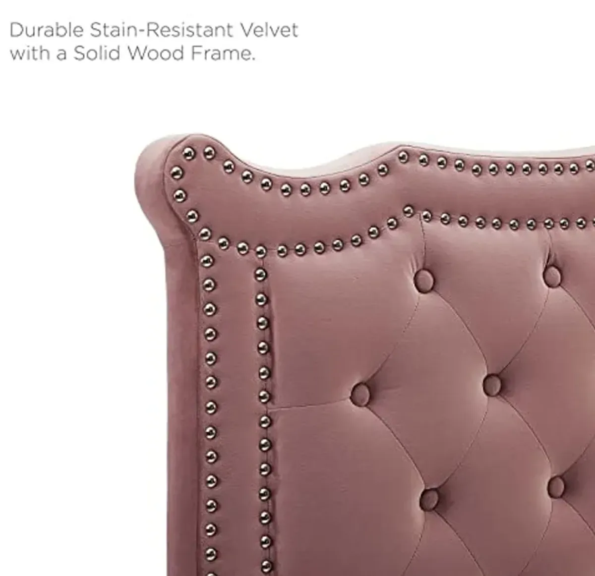 Modway MOD-6325-DUS Louisa Tufted Performance Velvet King/California King Headboard, Dusty Rose