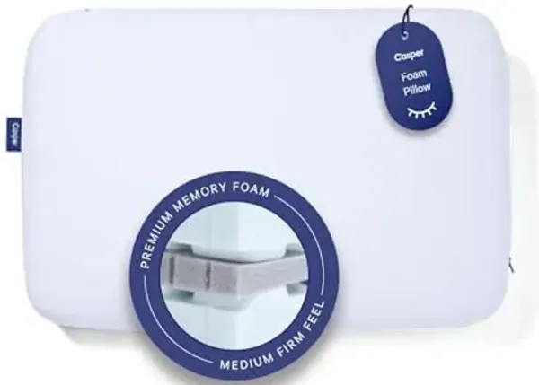 Casper Sleep Foam Pillow, King, White