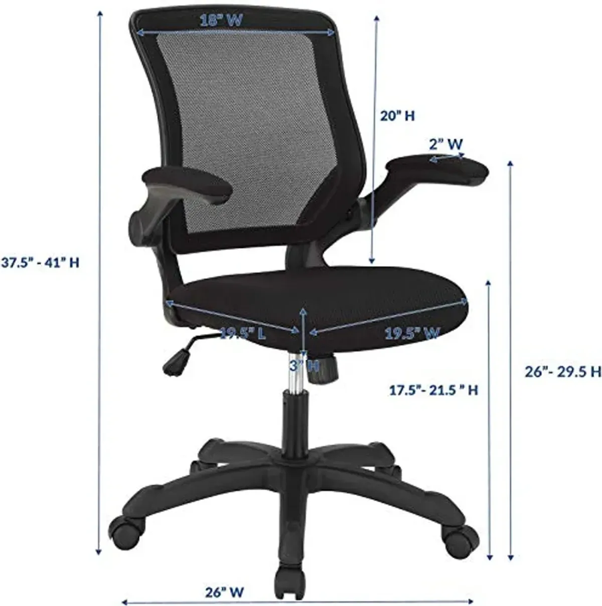 Modway Veer Office Chair and Drafting Chair Bundle in Black