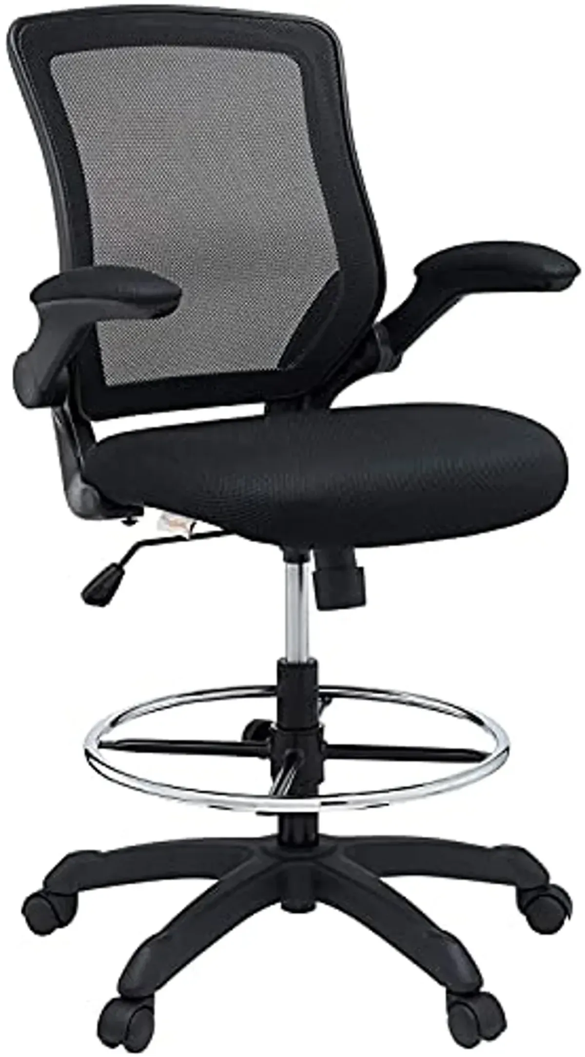 Modway Veer Office Chair and Drafting Chair Bundle in Black