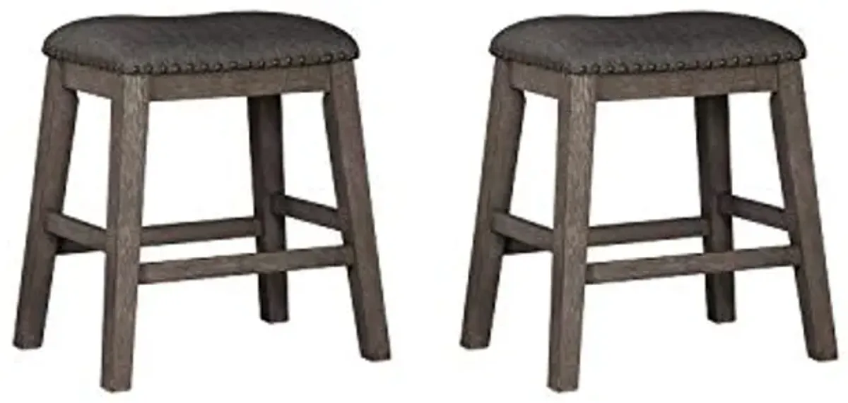 Signature Design by Ashley Caitbrook 7 Piece Rustic Dining Set with Barstools, Gray