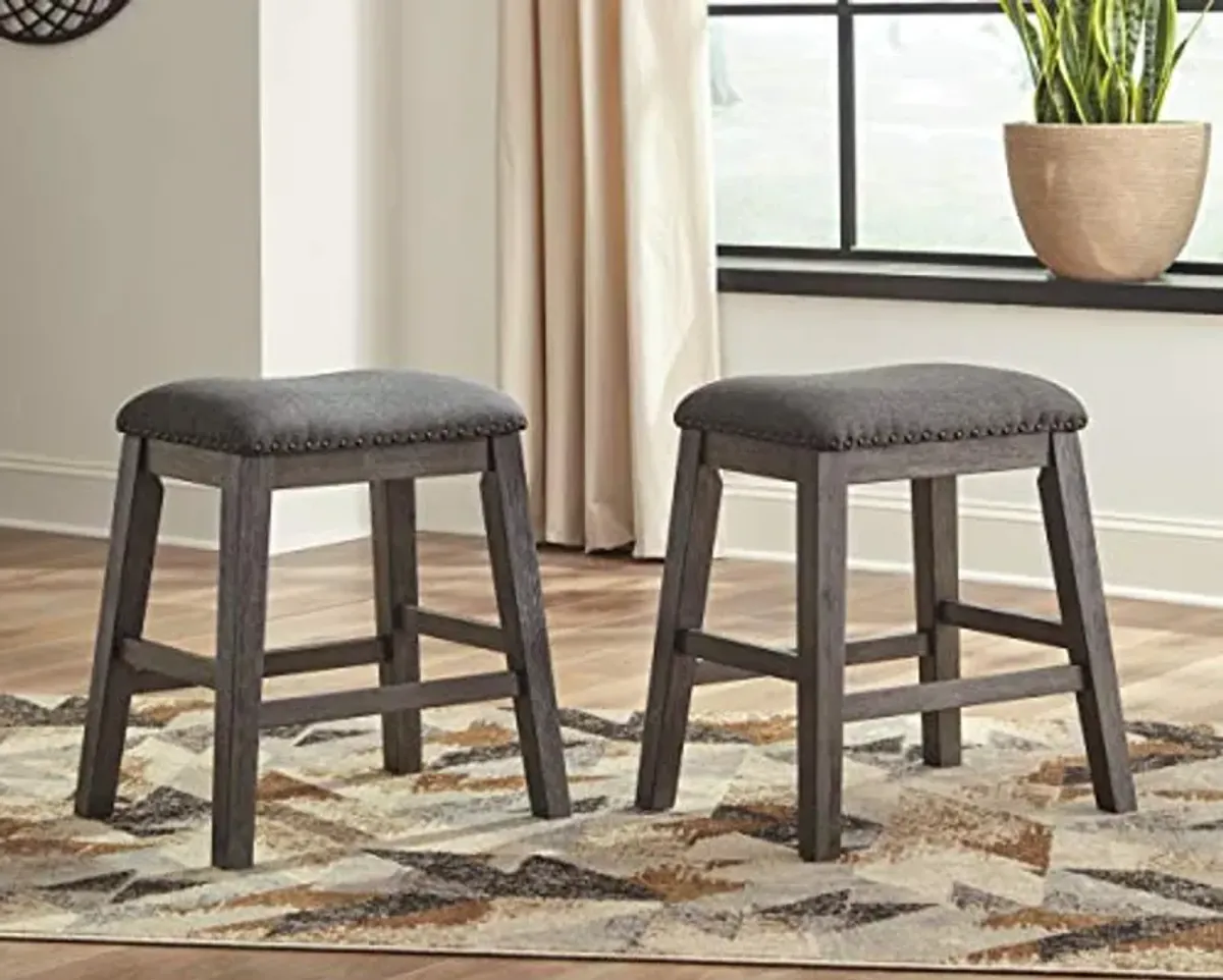 Signature Design by Ashley Caitbrook 7 Piece Rustic Dining Set with Barstools, Gray