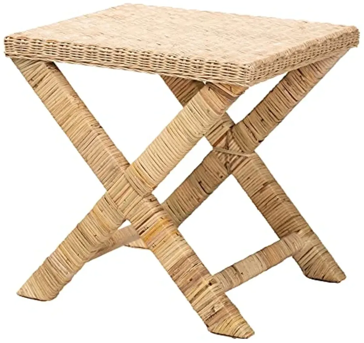 Baxton Studio Farica Natural Rattan Accent Bench, One Size