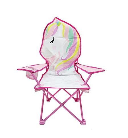 Heritage Kids Children's Figural Camp Chair, White Unicorn