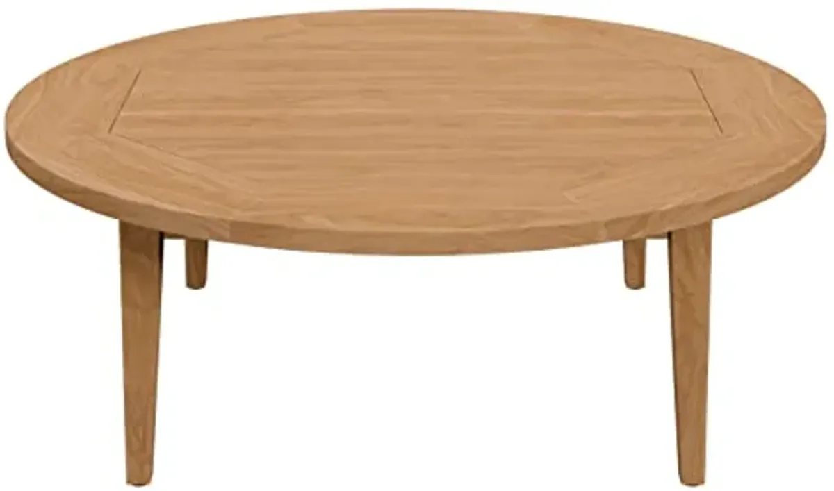 Modway Brisbane Teak Wood Outdoor Patio Table in Natural, Coffe table-43.5" L X 43.5" W X 15.5" H