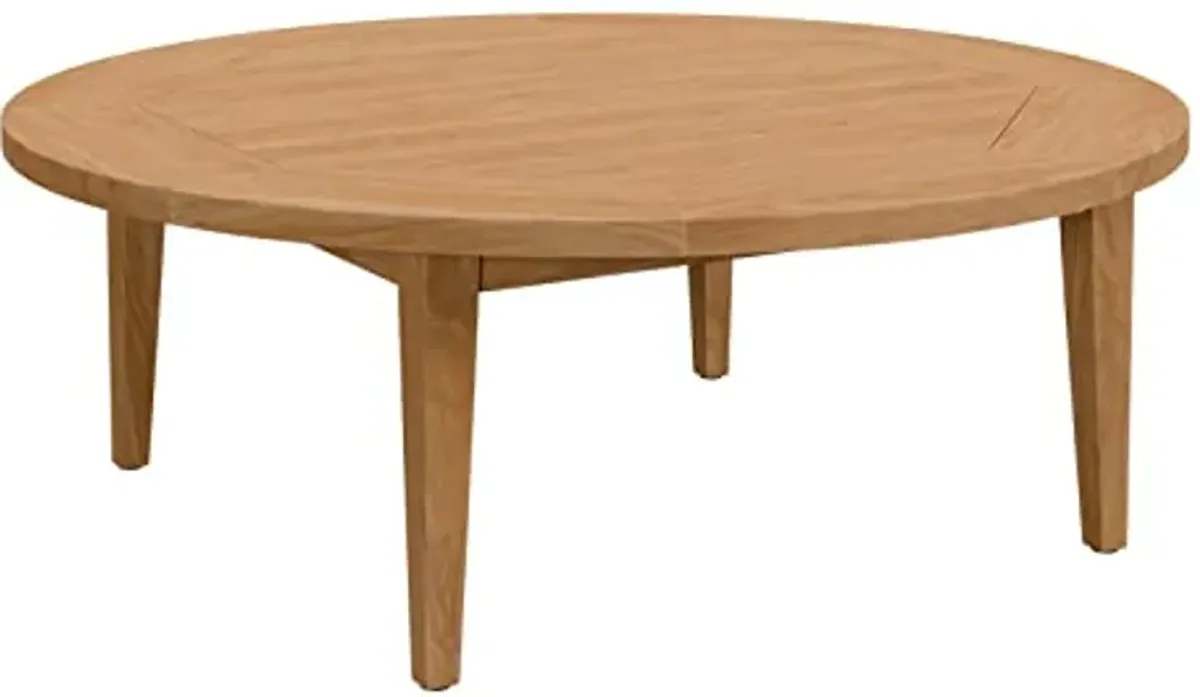 Modway Brisbane Teak Wood Outdoor Patio Table in Natural, Coffe table-43.5" L X 43.5" W X 15.5" H