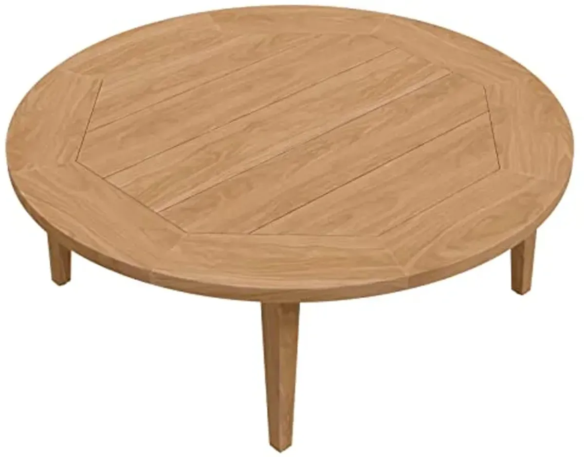 Modway Brisbane Teak Wood Outdoor Patio Table in Natural, Coffe table-43.5" L X 43.5" W X 15.5" H