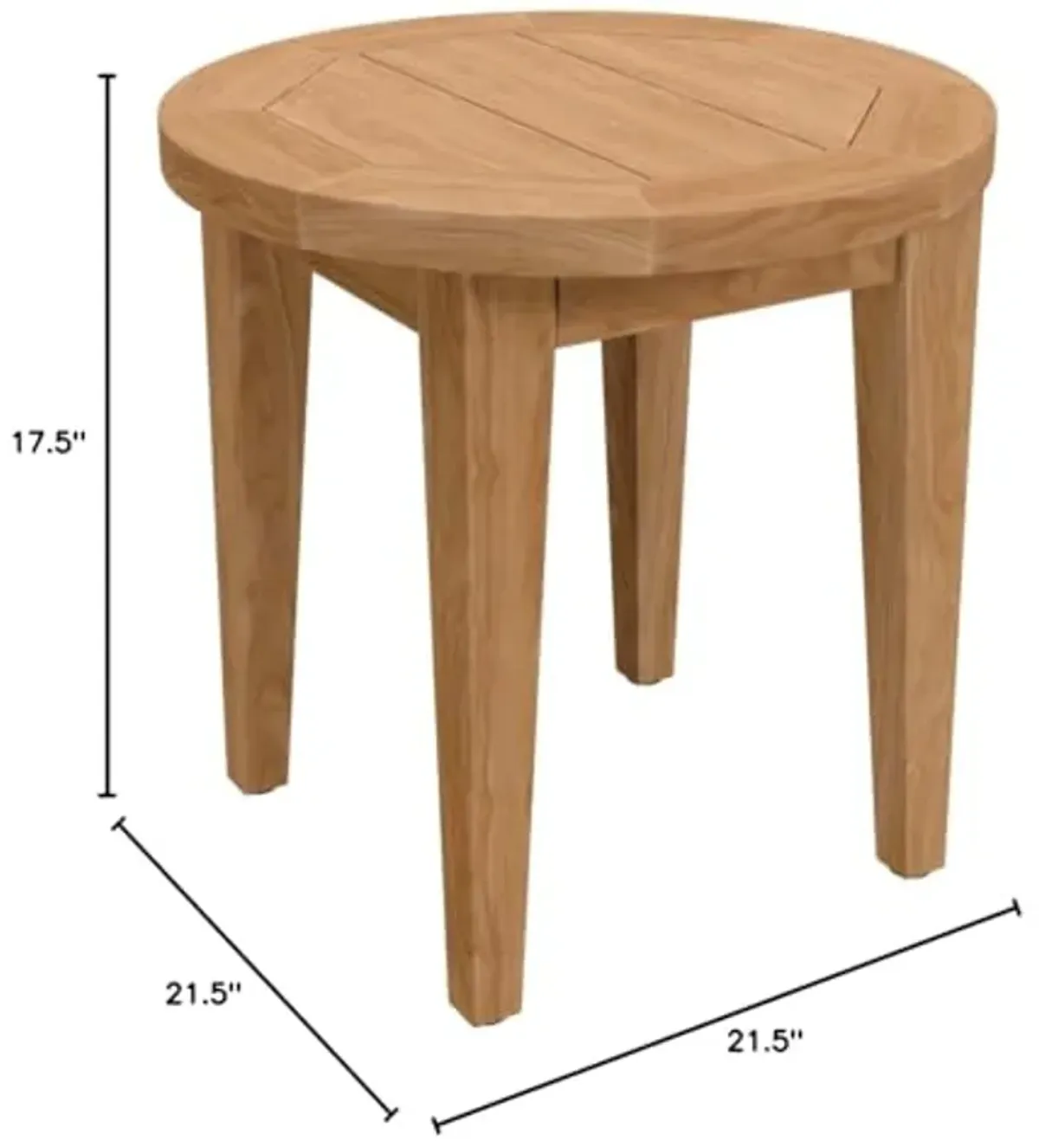 Modway Brisbane Teak Wood Side Table, Natural