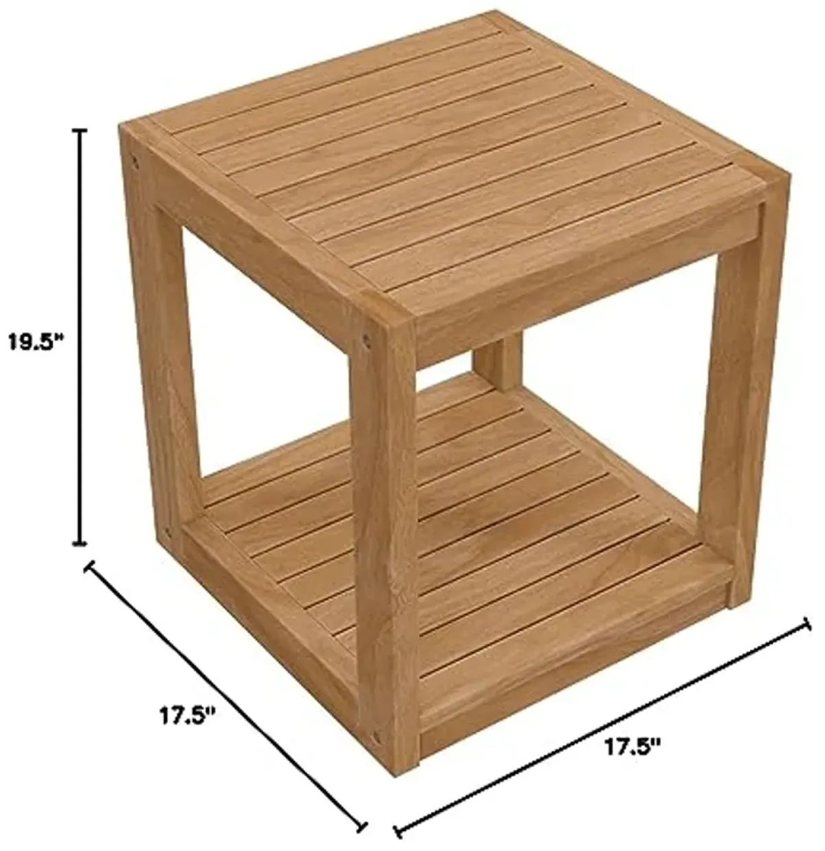 Modway Carlsbad Teak Wood Side Table, Natural