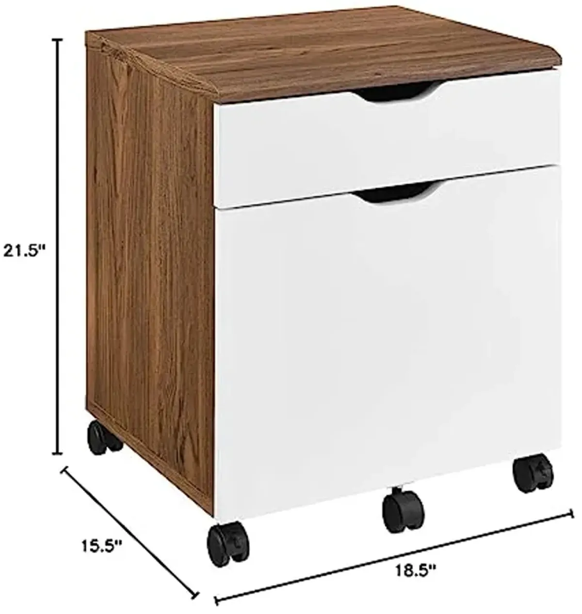 Modway Envision Mid-Century Modern, File Cabinet, Walnut White