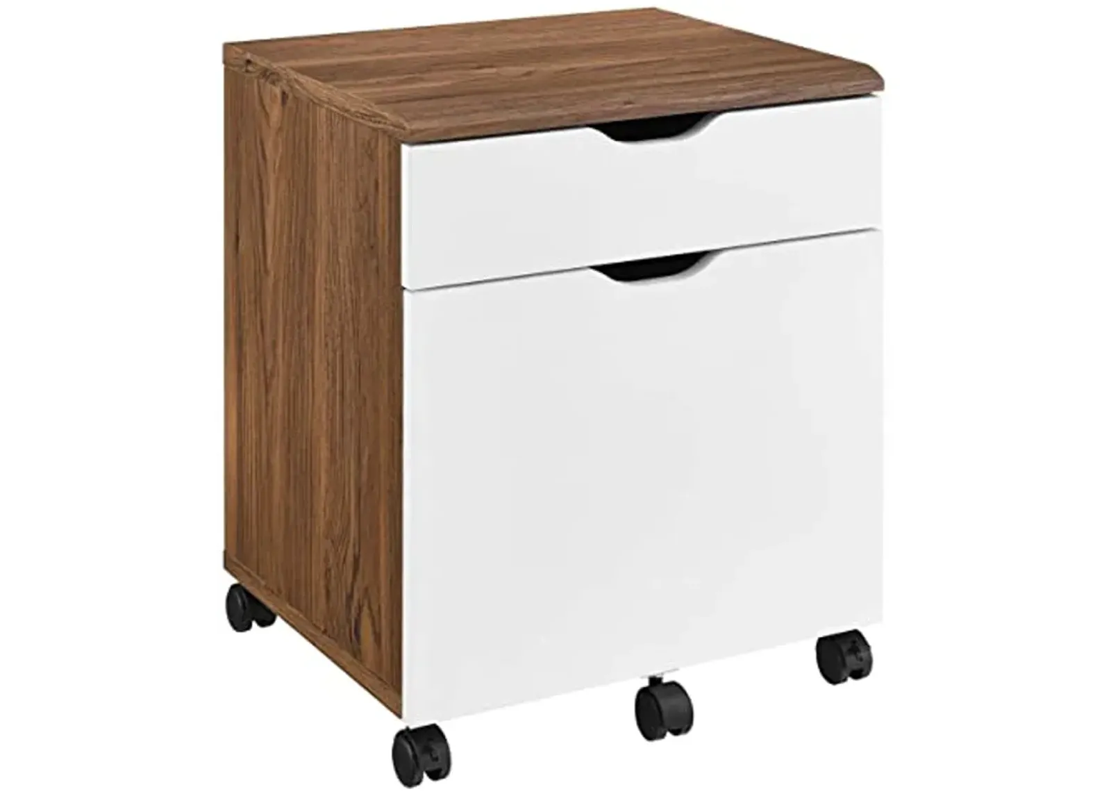 Modway Envision Mid-Century Modern, File Cabinet, Walnut White