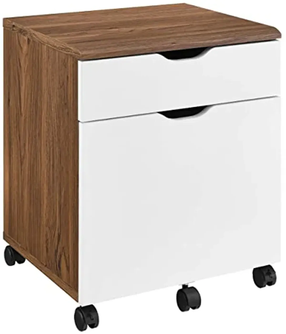 Modway Envision Mid-Century Modern, File Cabinet, Walnut White