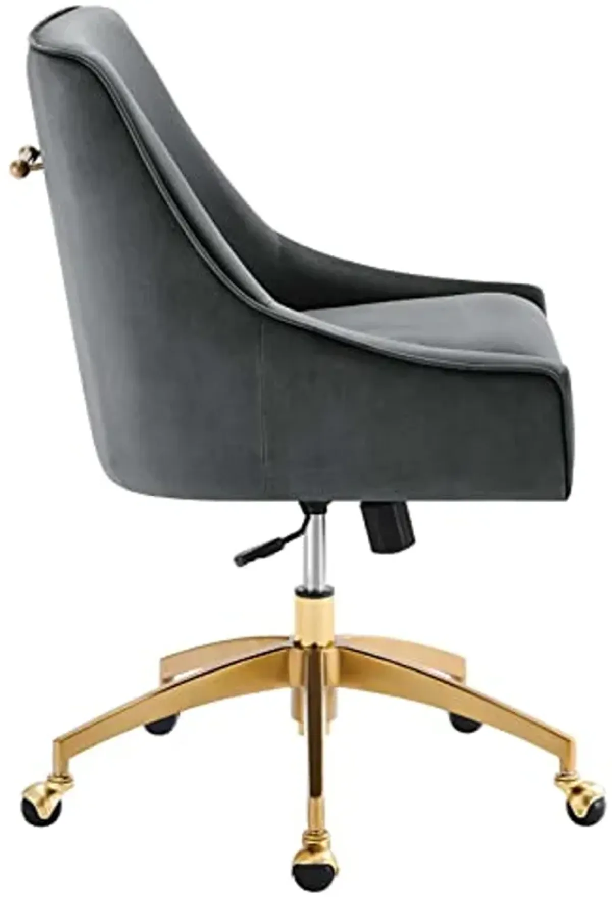 Modway Discern Performance Velvet Swivel Office Chair in Gray