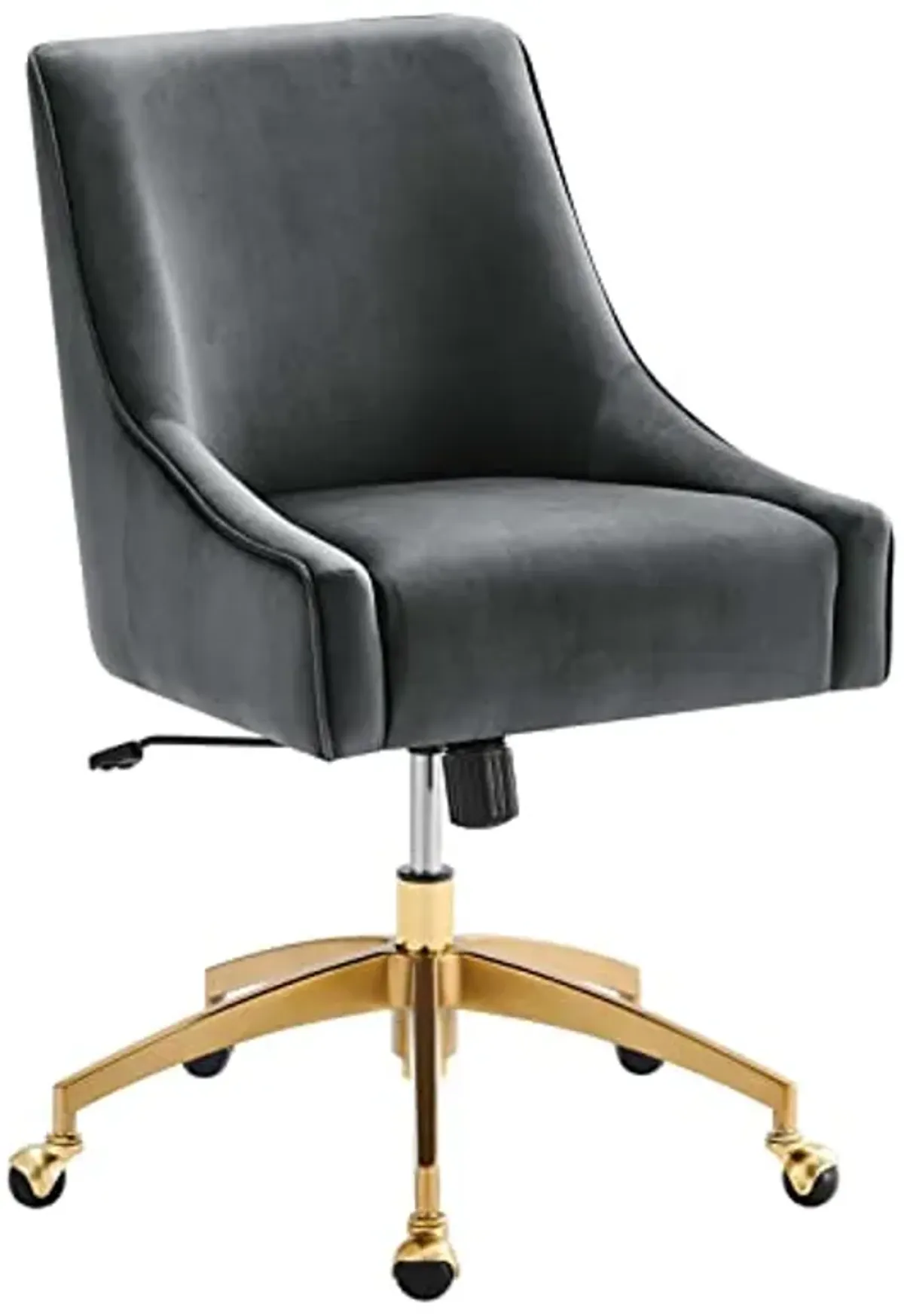 Modway Discern Performance Velvet Swivel Office Chair in Gray