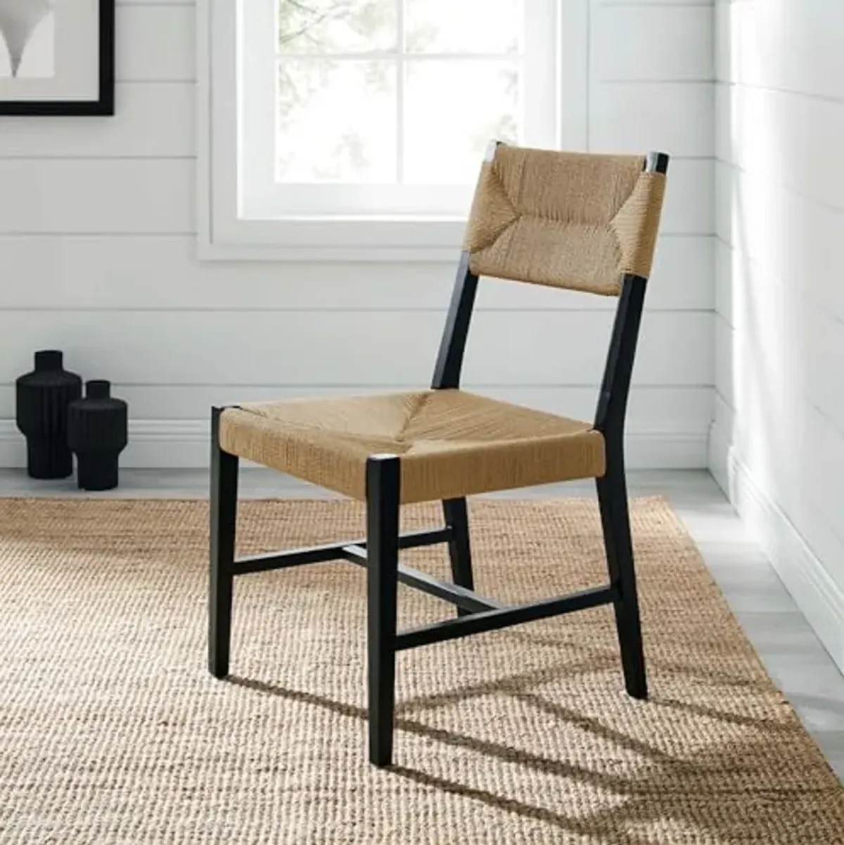 Modway EEI-5489-BLK-NAT Bodie Wood Dining Chair, Black Natural