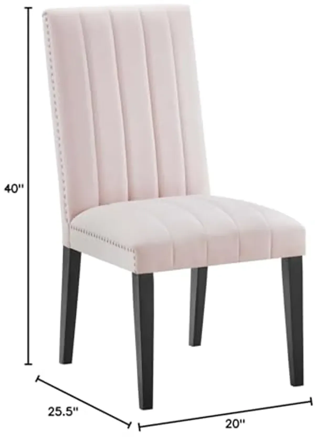 Modway EEI-5081-PNK Catalyst Performance Velvet Dining Side Chairs - Set of 2, Pink