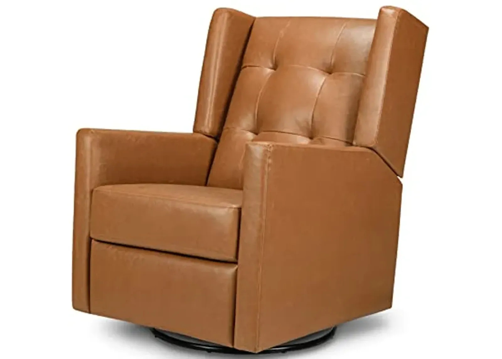 DaVinci Maddox Recliner and Swivel Glider in Vegan Tan Leather, Greenguard Gold & CertiPUR-US Certified