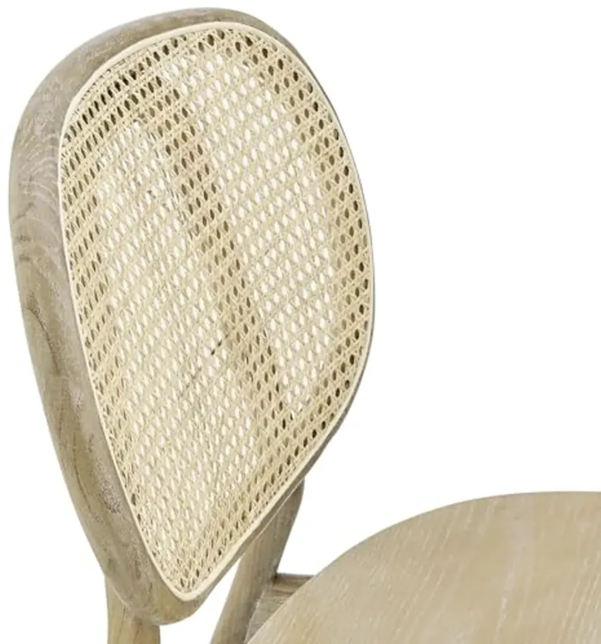 Modway Malina Wood Dining Chair with Cane Rattan in Gray