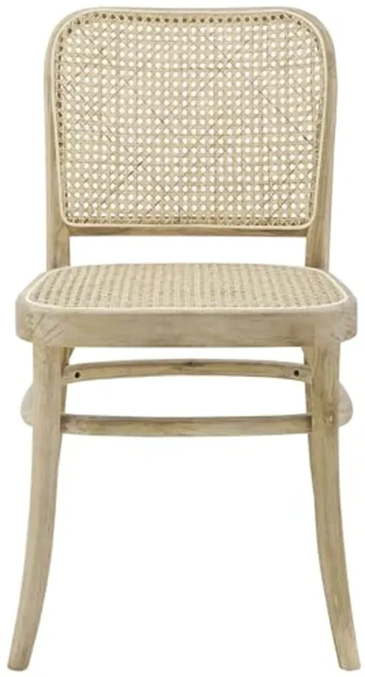 Modway Winona Elm Wood Cane Rattan Seat, Dining Side Chair, Gray