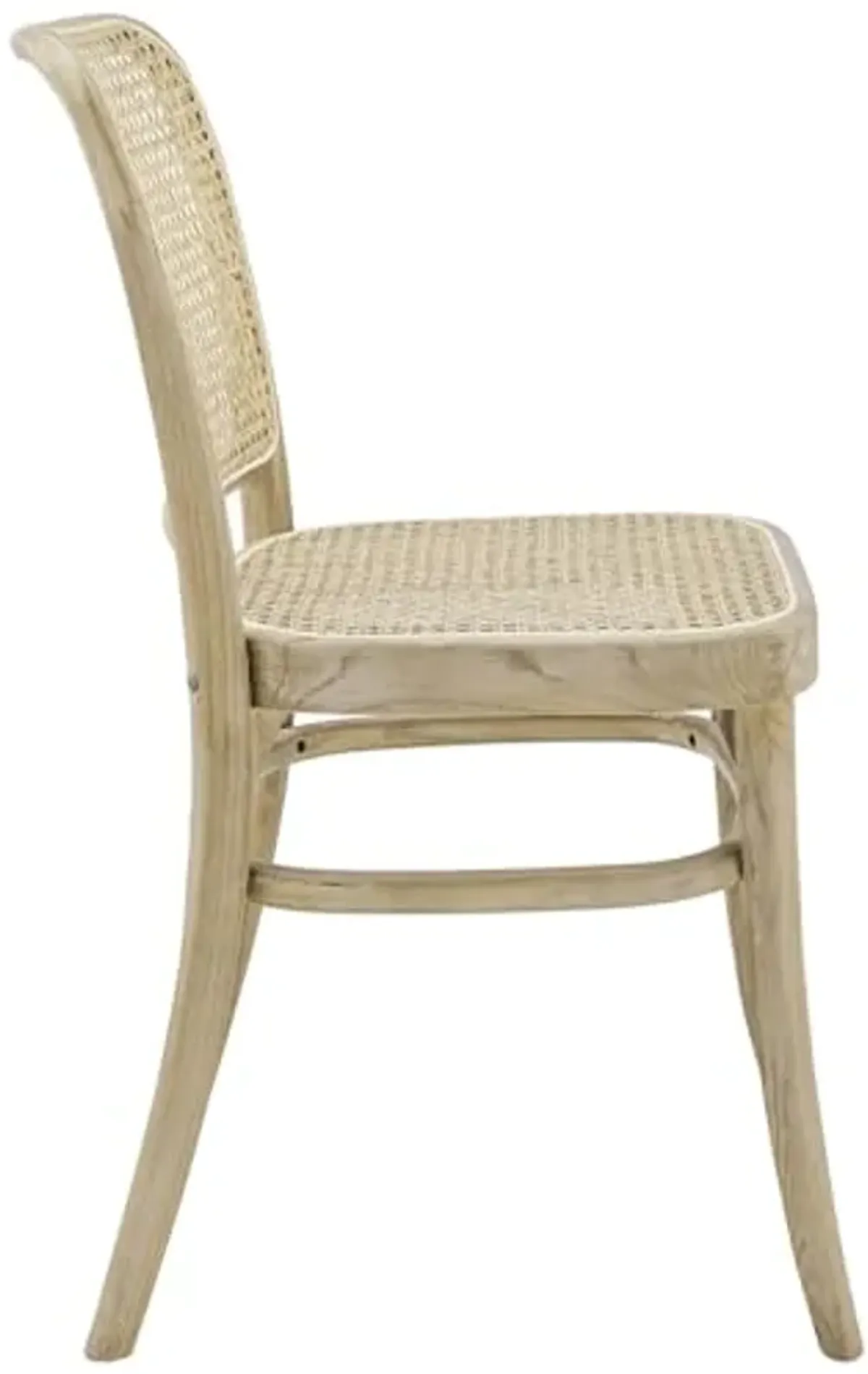 Modway Winona Elm Wood Cane Rattan Seat, Dining Side Chair, Gray