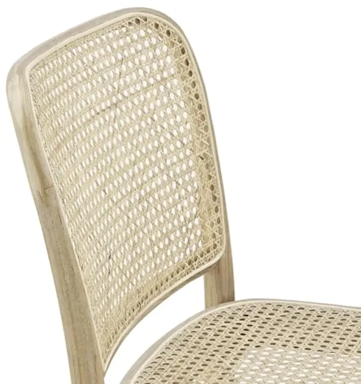 Modway Winona Elm Wood Cane Rattan Seat, Dining Side Chair, Gray