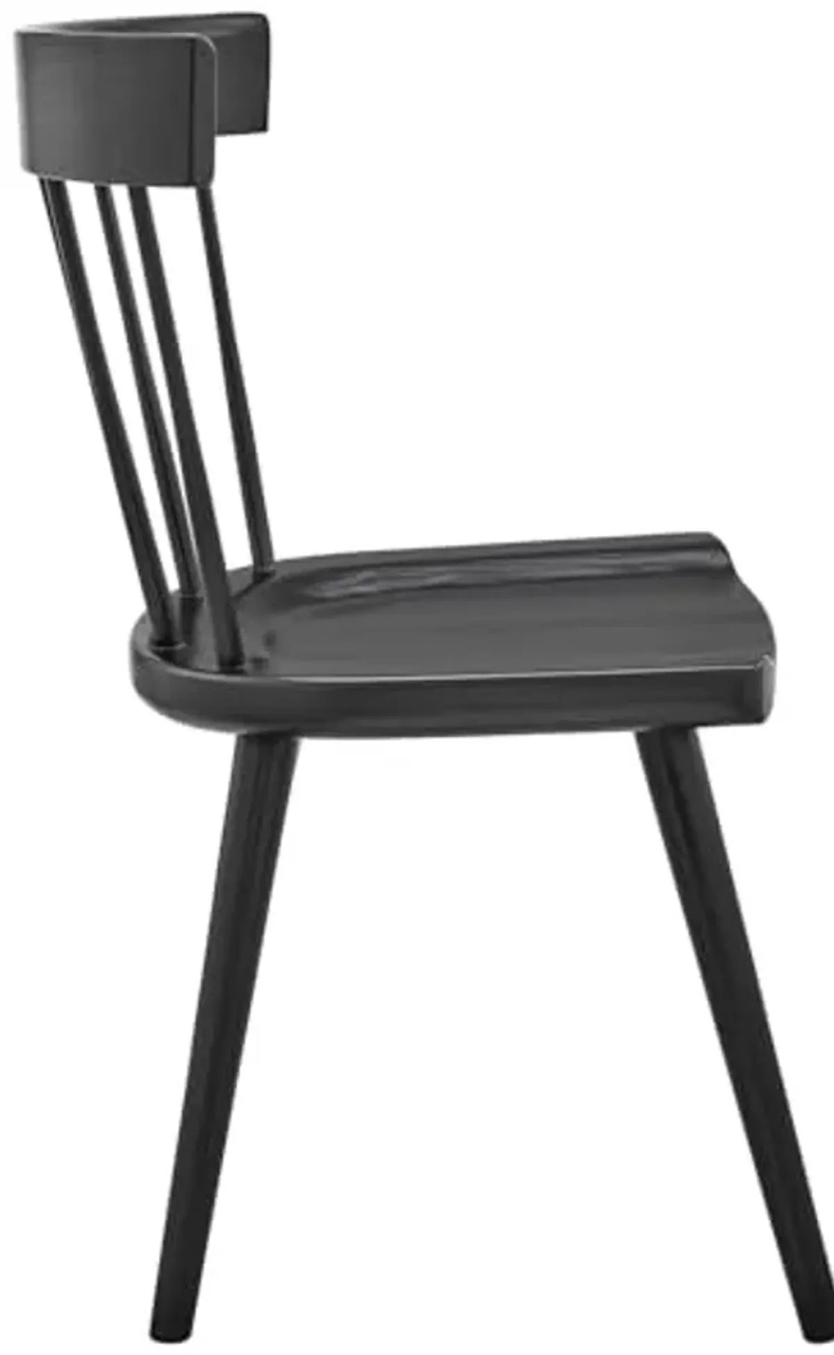 Modway Sutter Modern Farmhouse Wood Dining Chair in Black