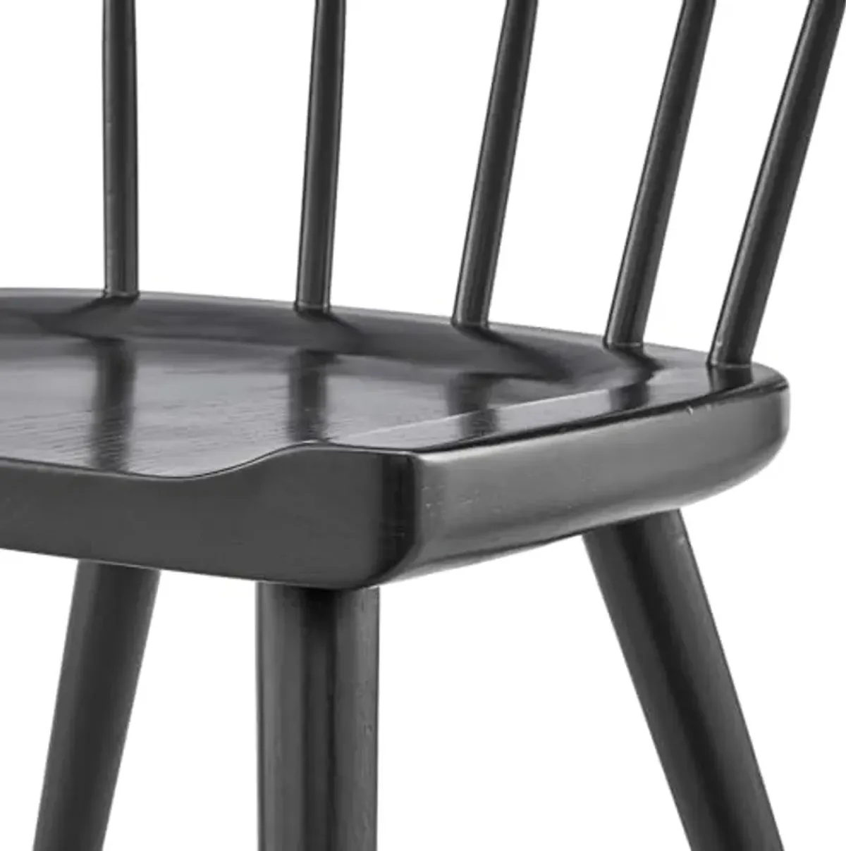 Modway Sutter Modern Farmhouse Wood Dining Chair in Black