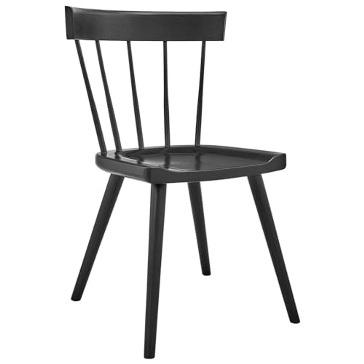 Modway Sutter Modern Farmhouse Wood Dining Chair in Black