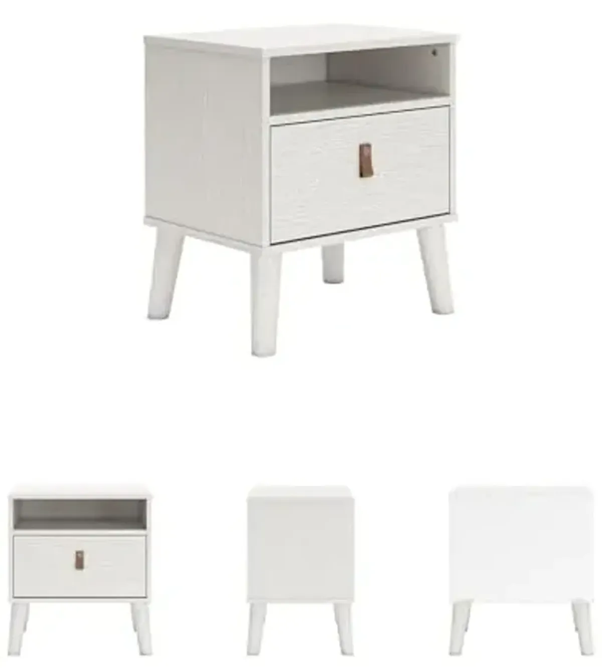 Signature Design by Ashley Aprilyn Farmhouse 1 Drawer Night Stand with 1 Open Cubby, Whitewash