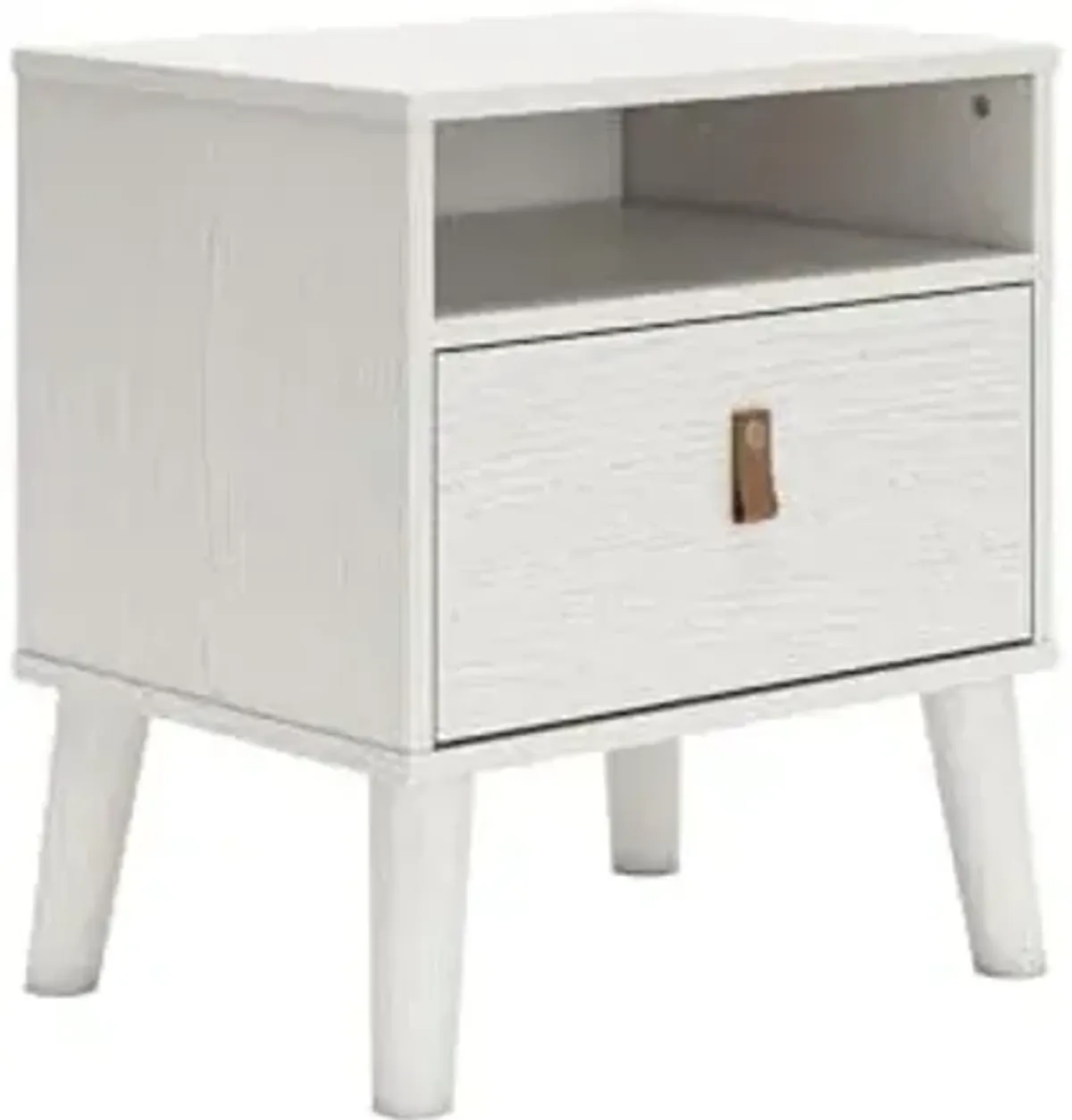 Signature Design by Ashley Aprilyn Farmhouse 1 Drawer Night Stand with 1 Open Cubby, Whitewash