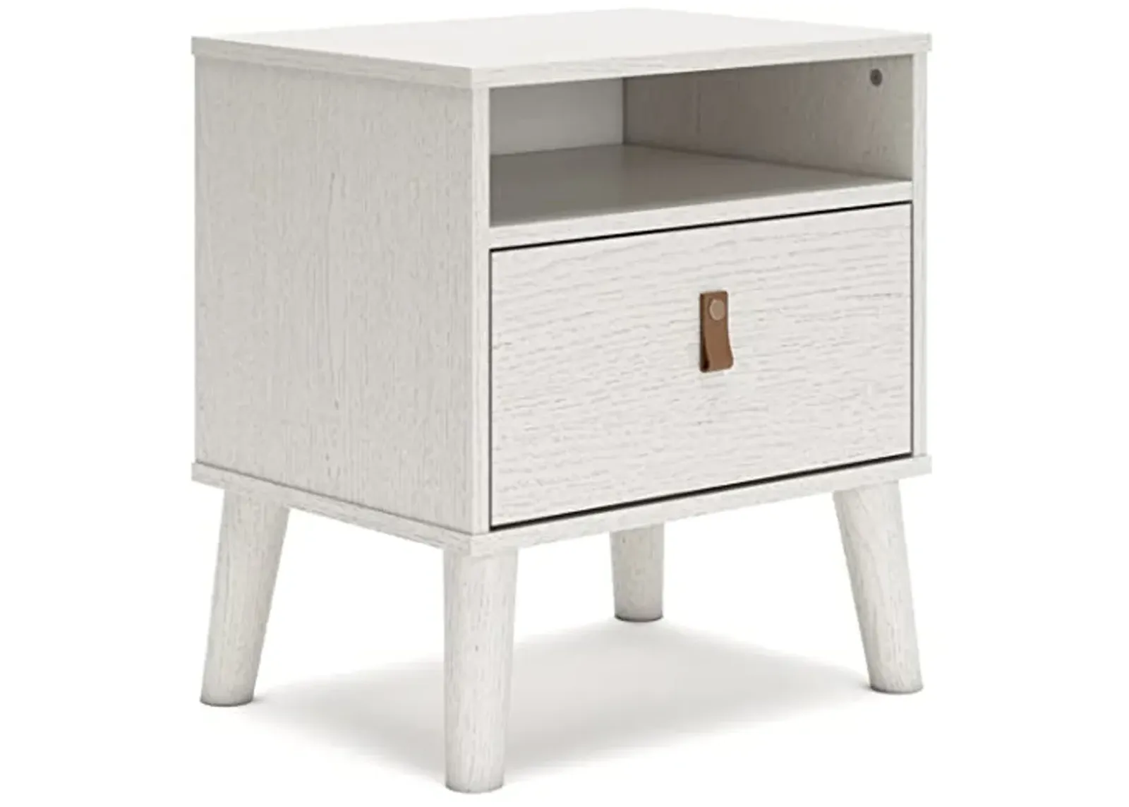 Signature Design by Ashley Aprilyn Farmhouse 1 Drawer Night Stand with 1 Open Cubby, Whitewash