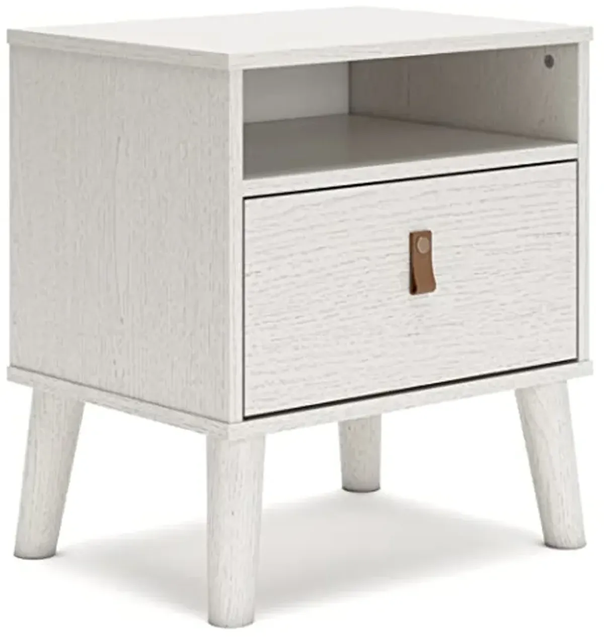 Signature Design by Ashley Aprilyn Farmhouse 1 Drawer Night Stand with 1 Open Cubby, Whitewash