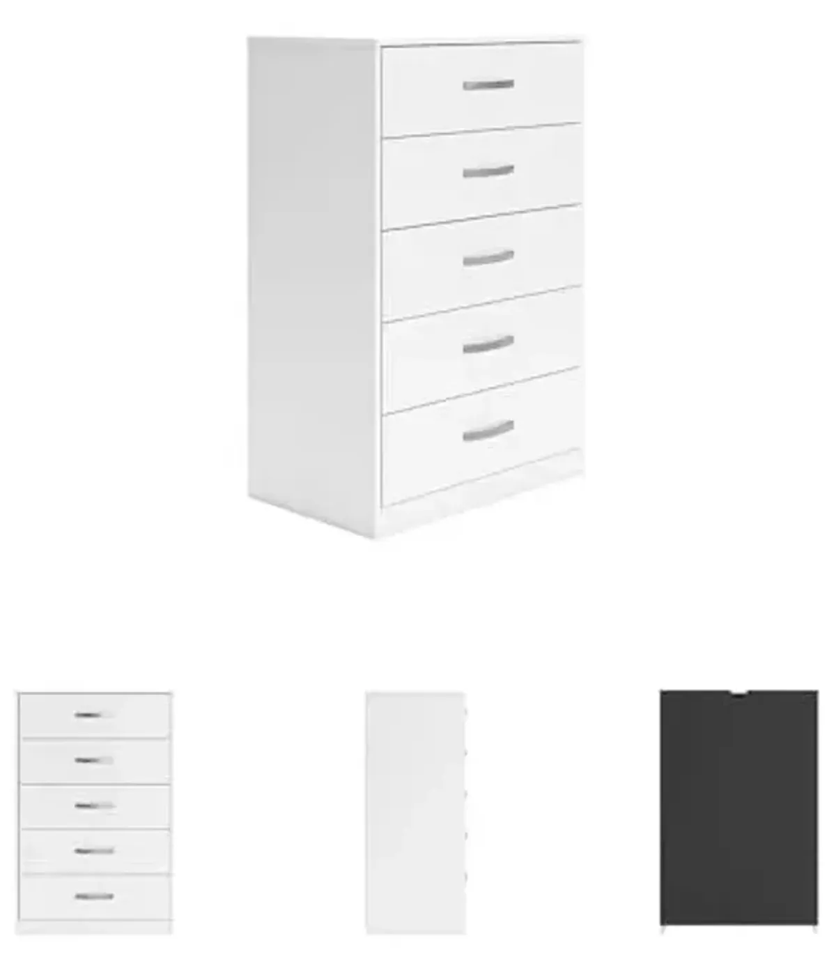 Signature Design by Ashley Flannia Casual 5 Drawer Chest of Drawers with Dovetail Construction and Safety Stop, White
